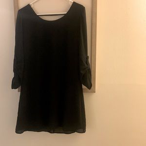 Formal Black Elbow Length Sleeves Dress